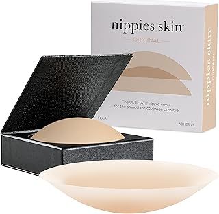 Nippies 女士乳贴套 – 可重复使用的粘性硅胶乳贴带旅行盒 – 提供原装圆形或提升风格